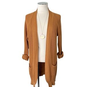 BP. Women's Open-Front Knit Cardigan Sweater Nutmeg Brown Raw Umber Tan Sz XS